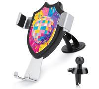 Jubonexis Floating Disco Ball Energetic Confetti Marks Car Phone Holder Mount Triangle Clip Base Air Vent Cell Phone Car Mount Automotive Accessories for 4-6 Inches Cell Smartphones