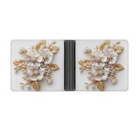 Jubonexis Floral Bouquet with Diamonds and Pearls Soft PU Leather Bifold Wallet, Coin Purse Credit Pass Case, Durable Card-Holder Slim Billfold for Men Woman Money Storage