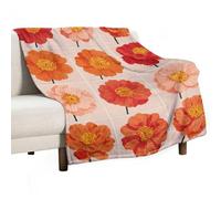 Jubonexis Florals Nine Orange Pink Flowers Anti Pilling Throw Blankets Cozy Durable Blanket for Bedroom Living Rooms Couch Sofa Bed 50"x60"