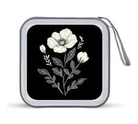 Jubonexis Flower Embroidered Floral CD Case DVD Storage Case Portable for Car Home Travel