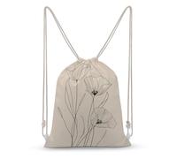 Jubonexis Flower Line Art Minimalist Boho Trendy Art Drawstring Backpack Canvas String Bag Lightweight Sports Gym Bag for Men Women