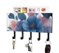 Jubonexis Flowers and A Graduation Cap Wall Mount with 5 Hooks Acrylic Key Rack for Home Office Entryway
