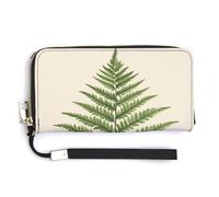 Jubonexis Forest Fern Nursery Art PU Leather Clutch Long Bifold Wallet, Coin Purse Credit Pass Case, Durable Card-Holder Money Storage for Women Men