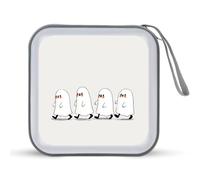 Jubonexis Four Cute Ghosts Walking in A Line CD Case DVD Storage Case Portable for Car Home Travel