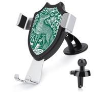 Jubonexis Fox Block Print Floral Border Car Phone Holder Mount Triangle Clip Base Air Vent Cell Phone Car Mount Automotive Accessories for 4-6 Inches Cell Smartphones