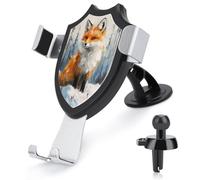 Jubonexis Fox on Snowy Mountain Car Phone Holder Mount Triangle Clip Base Air Vent Cell Phone Car Mount Automotive Accessories for 4-6 Inches Cell Smartphones