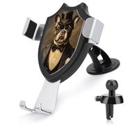 Jubonexis French Bulldog Wearing Tuxedo Hat Car Phone Holder Mount Triangle Clip Base Air Vent Cell Phone Car Mount Automotive Accessories for 4-6 Inches Cell Smartphones
