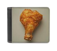 Jubonexis Fried Chicken Soft PU Leather Bifold Wallet, Coin Purse Credit Pass Case, Durable Card-Holder Slim Billfold for Men Woman Money Storage