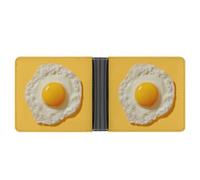Jubonexis Fried Egg on Yellow Soft PU Leather Bifold Wallet, Coin Purse Credit Pass Case, Durable Card-Holder Slim Billfold for Men Woman Money Storage
