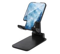 Jubonexis Frost-covered Pine Trees Misty Mountains Cell Phone Stand Foldable Adjustable Phone Stand for Desk