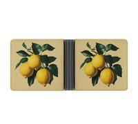 Jubonexis Fruit Lemons Print Vintage Soft PU Leather Bifold Wallet, Coin Purse Credit Pass Case, Durable Card-Holder Slim Billfold for Men Woman Money Storage