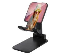 Jubonexis Funny Retriever Dog Cucumber Slices on Eyes Cell Phone Stand Foldable Adjustable Phone Stand for Desk