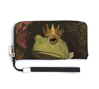 Jubonexis Funny Rich Frog Graffiti PU Leather Clutch Long Bifold Wallet, Coin Purse Credit Pass Case, Durable Card-Holder Money Storage for Women Men