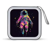 Jubonexis Futuristic Astronaut Floating in Space CD Case DVD Storage Case Portable for Car Home Travel