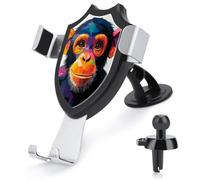 Jubonexis Geometric Monkey Cubism Modern Abstract Car Phone Holder Mount Triangle Clip Base Air Vent Cell Phone Car Mount Automotive Accessories for 4-6 Inches Cell Smartphones