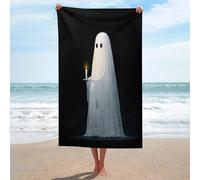 Jubonexis Ghostly Figure Holding A Candle Beach Towel Sand Free Microfiber Large Shower Towels Multipurpose Absorbent for Bathroom Pool 130x80 CM