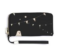 Jubonexis Ghosts Playing Baseball PU Leather Clutch Long Bifold Wallet, Coin Purse Credit Pass Case, Durable Card-Holder Money Storage for Women Men