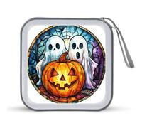 Jubonexis Ghosts Pumpkin Halloween Horror CD Case DVD Storage Case Portable for Car Home Travel