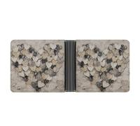 Jubonexis Giant Heart Abstract Farmhouse Style Beige Soft PU Leather Bifold Wallet, Coin Purse Credit Pass Case, Durable Card-Holder Slim Billfold for Men Woman Money Storage
