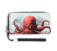 Jubonexis Giant Octopus PU Leather Clutch Long Bifold Wallet, Coin Purse Credit Pass Case, Durable Card-Holder Money Storage for Women Men