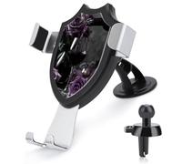 Jubonexis Glass with Purple Wine And Roses Car Phone Holder Mount Triangle Clip Base Air Vent Cell Phone Car Mount Automotive Accessories for 4-6 Inches Cell Smartphones