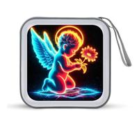 Jubonexis Glowing Neon Angel CD Case DVD Storage Case Portable