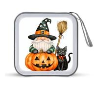 Jubonexis GNOME Pumpkin Black CAT CD Case DVD Storage Case Portable