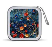 Jubonexis Gold Leaf Textures Abstract Geometric CD Case DVD Storage Case Portable for Car Home Travel