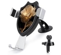 Jubonexis Golden Flaming Rose Car Phone Holder Mount Triangle Clip Base Air Vent Cell Phone Car Mount Automotive Accessories for 4-6 Inches Cell Smartphones