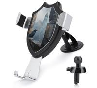 Jubonexis Gothic Black Crow Broken Stone Window Car Phone Holder Mount Triangle Clip Base Air Vent Cell Phone Car Mount Automotive Accessories for 4-6 Inches Cell Smartphones