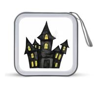 Jubonexis Gothic Ghost House Watercolor Halloween CD Case DVD Storage Case Portable