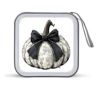 Jubonexis Gothic Pumpkin with White Porcelain Texture CD Case DVD Storage Case Portable for Car Home Travel