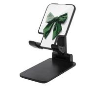 Jubonexis Gouache Dark Green Velvet Hair Bow Cell Phone Stand Foldable Adjustable Phone Stand for Desk