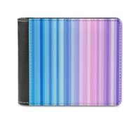 Jubonexis Gradient Light Blue Purple Pink Soft PU Leather Bifold Wallet, Coin Purse Credit Pass Case, Durable Card-Holder Slim Billfold for Men Woman Money Storage