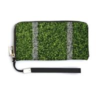 Jubonexis Grass Football Field Section PU Leather Clutch Long Bifold Wallet, Coin Purse Credit Pass Case, Durable Card-Holder Money Storage for Women Men