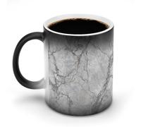 Jubonexis Gray Marble Tile Texture Color Changing Mugs Heat Changing Ceramic Coffee Mug Novelty Funny Tea Water Cup 11OZ
