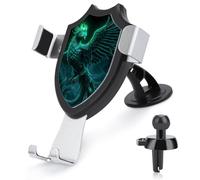 Jubonexis Green And Teal Phoenix Car Phone Holder Mount Triangle Clip Base Air Vent Cell Phone Car Mount Automotive Accessories for 4-6 Inches Cell Smartphones