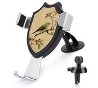 Jubonexis Green Bird on The Branch of Ancient Tree Car Phone Holder Mount Triangle Clip Base Air Vent Cell Phone Car Mount Automotive Accessories for 4-6 Inches Cell Smartphones