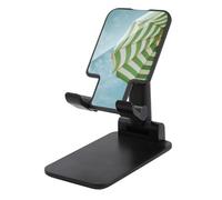 Jubonexis Green White Striped Sunshade Summer Cell Phone Stand Foldable Adjustable Phone Stand for Desk