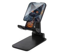 Jubonexis Halloween Black Cat Holding Candy Bag Cell Phone Stand Foldable Adjustable Phone Stand for Desk