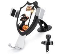 Jubonexis Halloween Black Cat Street Lamp Car Phone Holder Mount Triangle Clip Base Air Vent Cell Phone Car Mount Automotive Accessories for 4-6 Inches Cell Smartphones