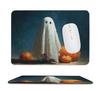 Jubonexis Halloween Ghost Carved Pumpkins Spooky Mouse Pad, Small Office Computer Mouse Pads for Desk Laptop with Non-Slip Rubber Base Mouse Mat, Gaming Mouse Pads