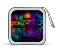 Jubonexis Halloween House Skull Face CD Case DVD Storage Case Portable for Car Home Travel