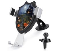 Jubonexis Halloween Night Haunted House Car Phone Holder Mount Triangle Clip Base Air Vent Cell Phone Car Mount Automotive Accessories for 4-6 Inches Cell Smartphones