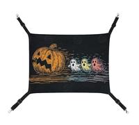 Jubonexis Halloween Pumpkin Three Cartoon Ghosts Breathable Pet Hammock with Adjustable Straps Reversible Cat Hanging Bed Dog Mats