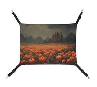 Jubonexis Halloween Pumpkins Field Spooky Houses Breathable Pet Hammock with Adjustable Straps Reversible Cat Hanging Bed Dog Mats