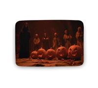 Jubonexis Halloween Pumpkins Ghost Dark Fantasy Bathroom Door Rug Mat, Extra Soft Coral Velvet Floor Mat, Rapid Water Absorption Non Slip Comfortable Bath Rugs Mats 15.7"x23.6"