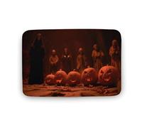 Jubonexis Halloween Pumpkins Ghost Dark Fantasy Bathroom Door Rug Mat, Extra Soft Coral Velvet Floor Mat, Rapid Water Absorption Non Slip Comfortable Bath Rugs Mats 19.7"x31.5"