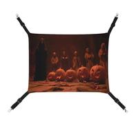 Jubonexis Halloween Pumpkins Ghost Dark Fantasy Breathable Pet Hammock with Adjustable Straps Reversible Cat Hanging Bed Dog Mats