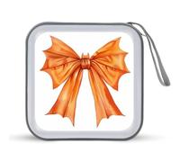 Jubonexis Halloween Ribbon Bow Orange Bat-Wing Shaped CD Case DVD Storage Case Portable for Car Home Travel